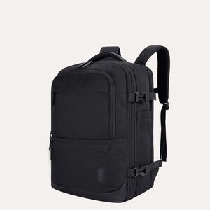Urban Compact Black Backpack with Multi-Compartment Storage